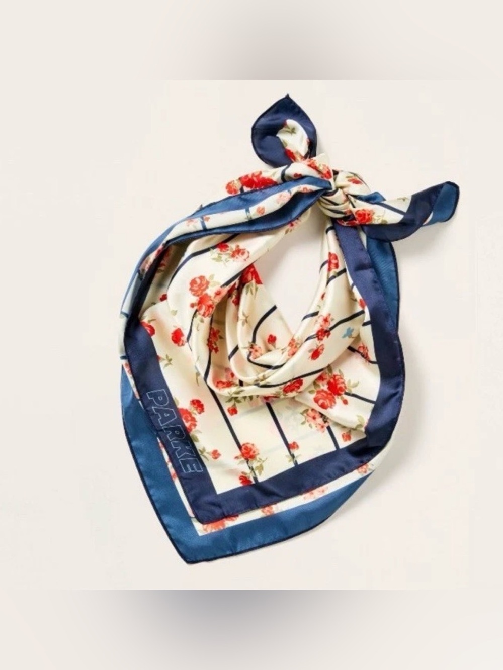 Women's Floral Square Scarf - Parke x Target Cream Floral One Size NWT